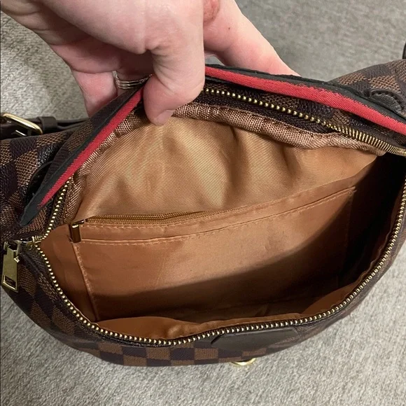 Brown Checkered Bum Bag - Picture 2 of 4